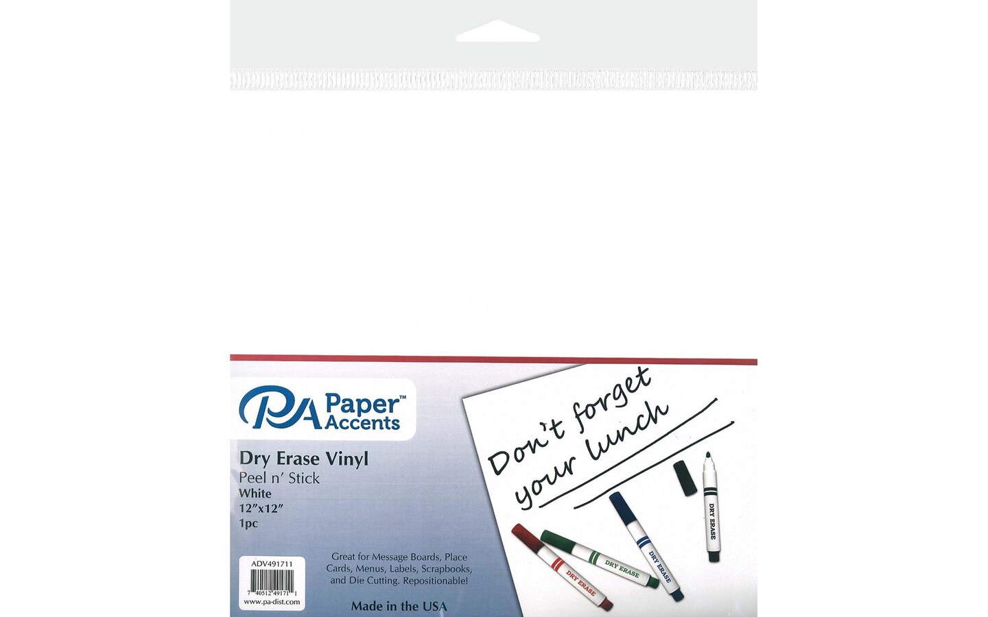 Vinyl 12x12 Removable Adh Dry Erase White 1pc Michaels