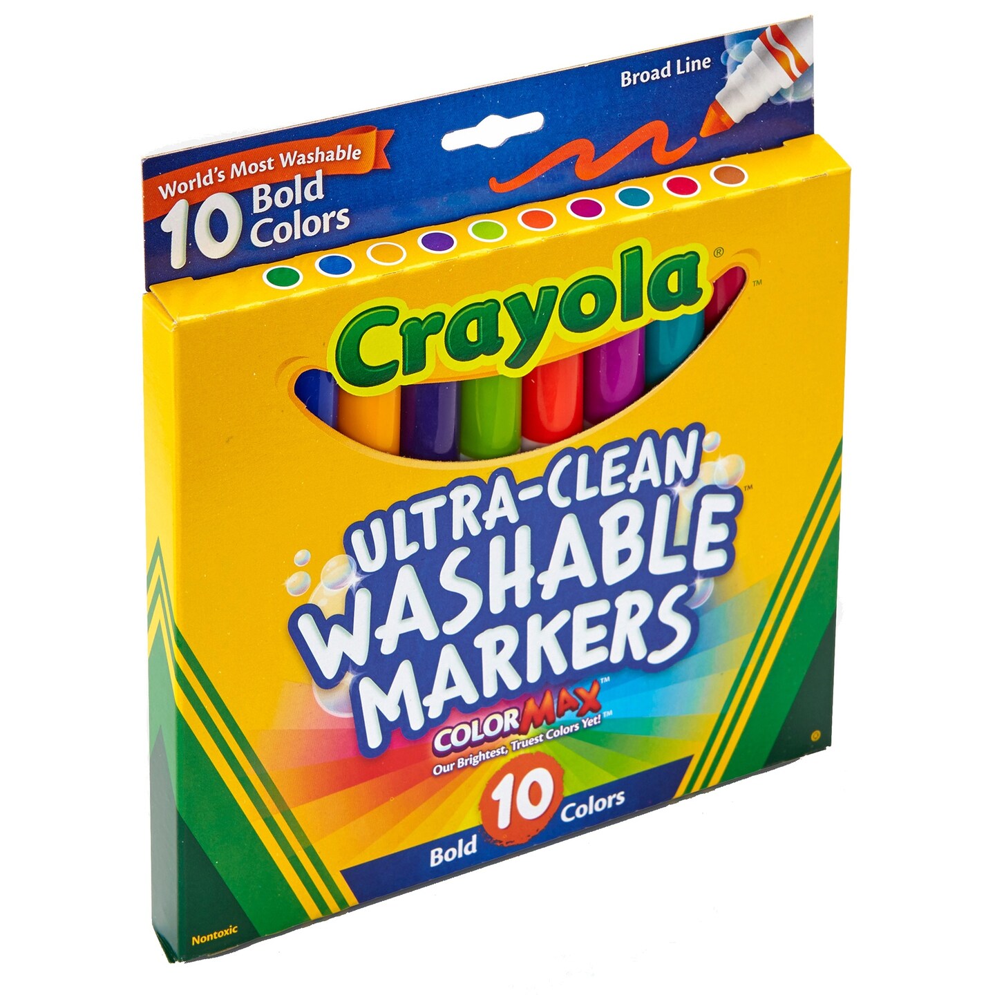 Crayola Ultra-Clean Color Max Broad Washable Markers 10/Pkg-Bold Colors
