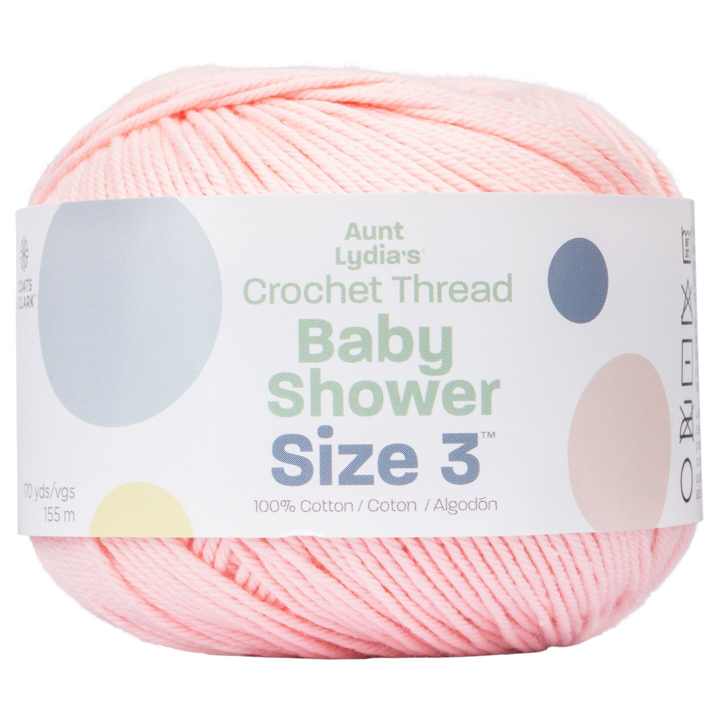 Aunt Lydia&#x27;s Baby Shower Crochet Thread Size 3-Light Pink
