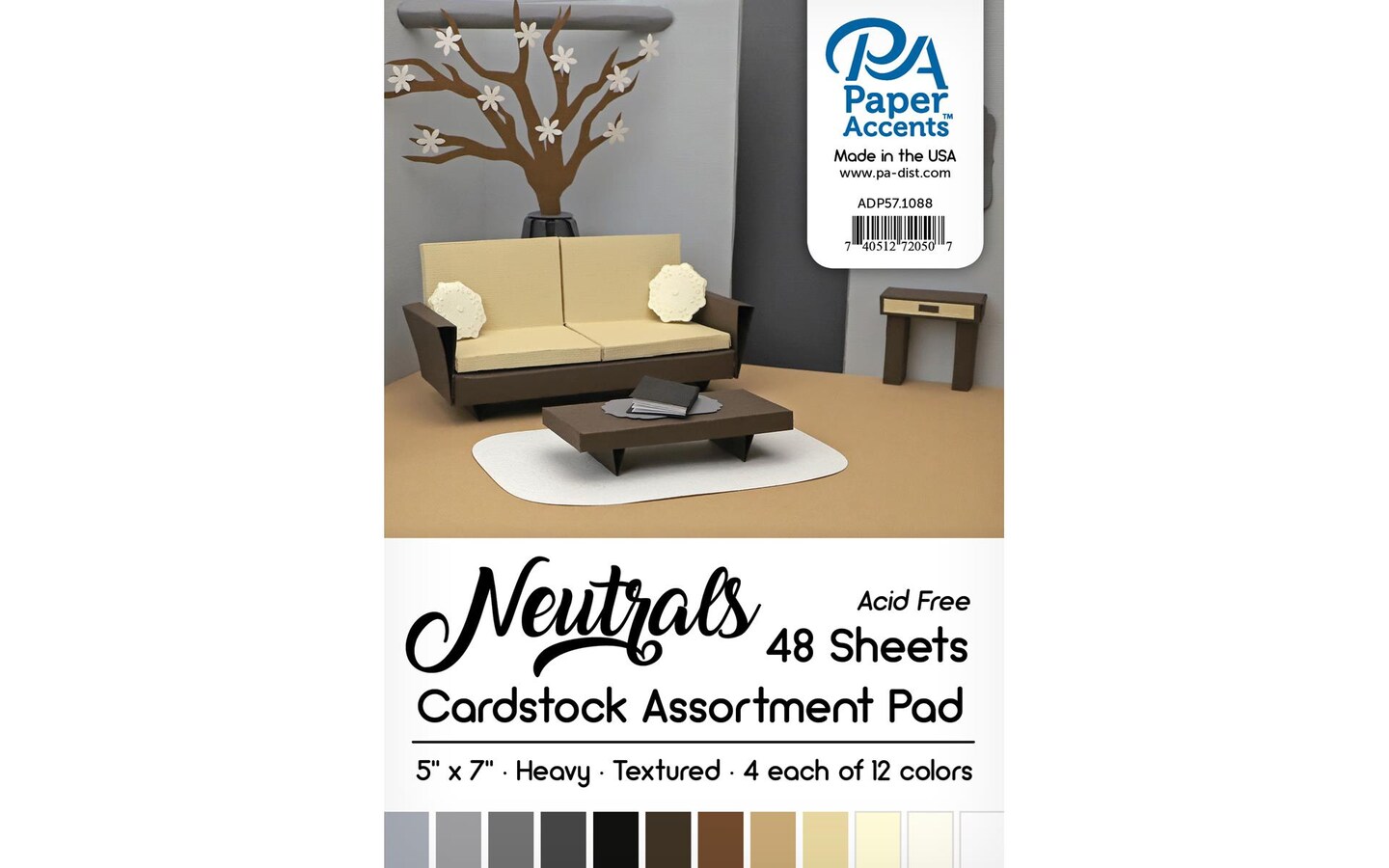 Cardstock Pad 5x7 48pc Neutral Assortment