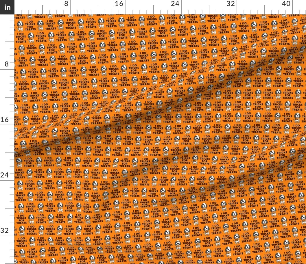 Various Fabrics by the Yard or Fat Quarter Puppy Dogs Halloween Pet Lover Small Scale Treats Orange Custom Printed Fabric by Spoonflower