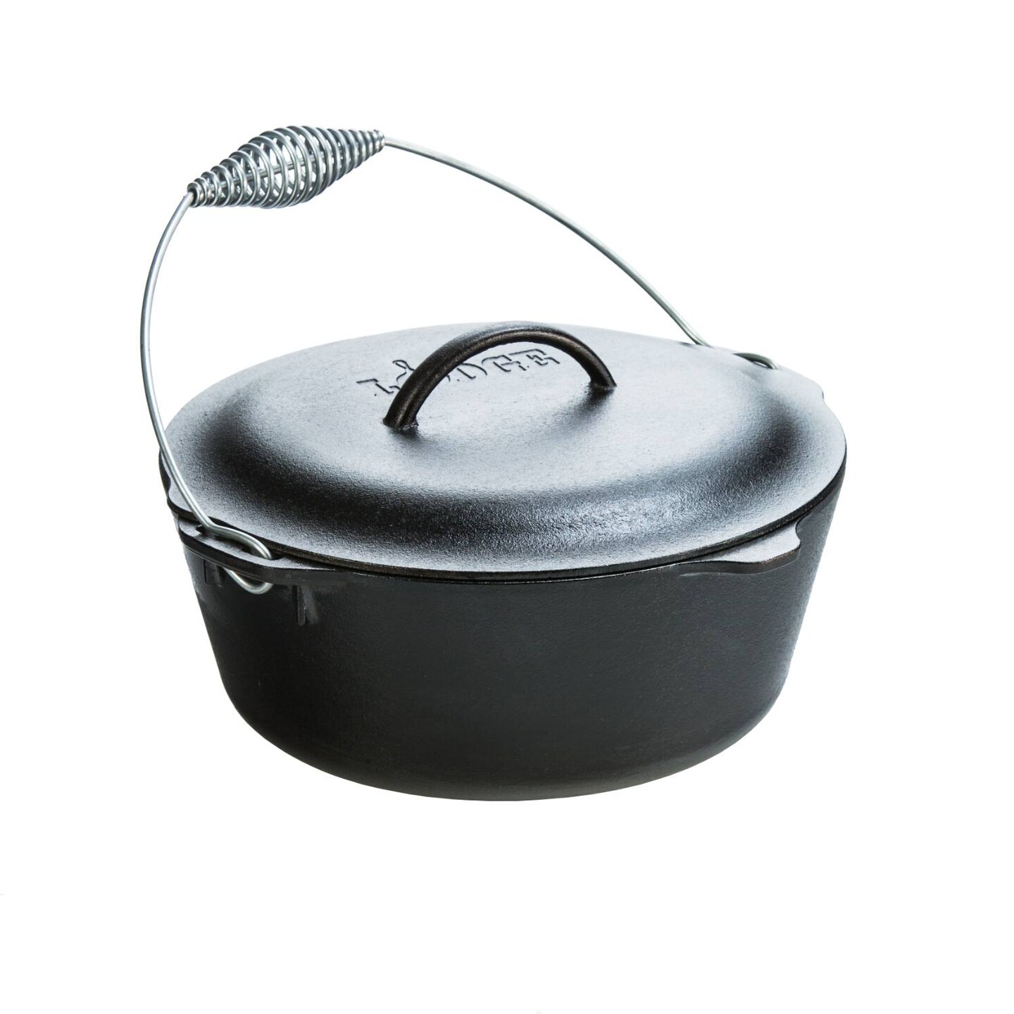 Lodge Cast-Iron Dutch Oven with Spiral Bail and Iron Lid
