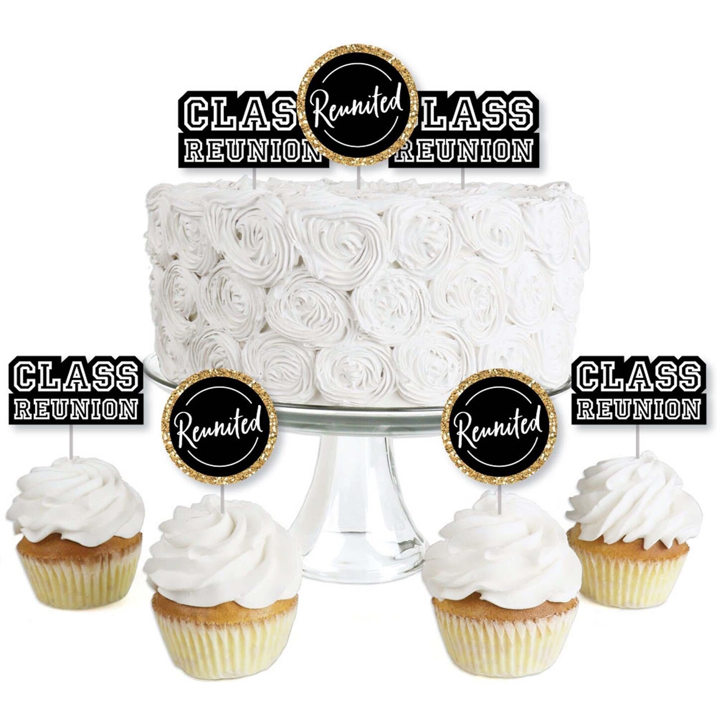 Big Dot of Happiness Reunited Dessert Cupcake Toppers School Class