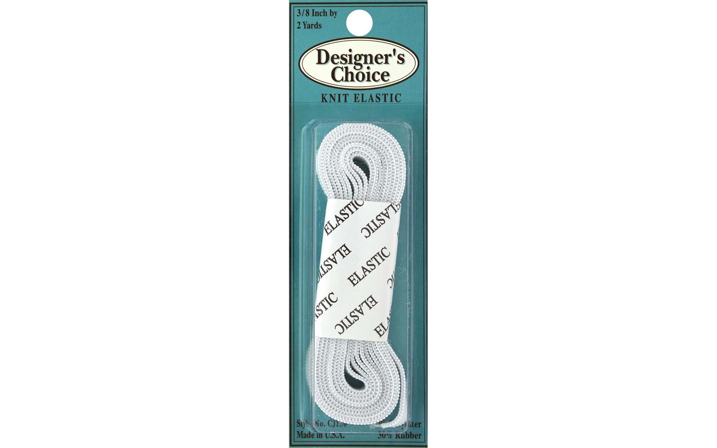 CJ Des Choice Elastic Knit Pkg 3/8&#x22;x2yd White