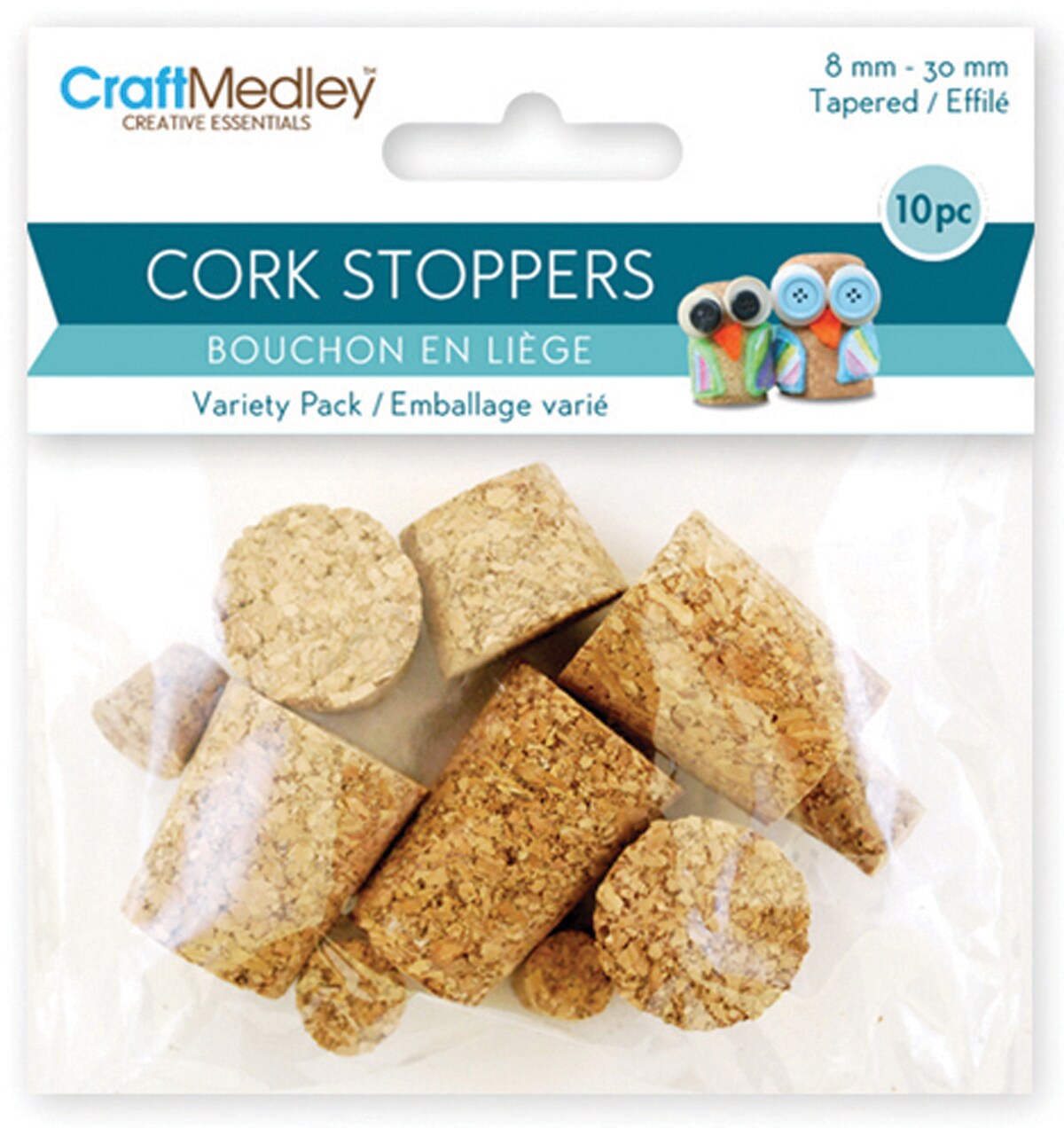 Craft Medley Cork Stoppers Value Pack 10/Pkg-Assorted