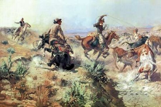 Jerked Down Poster Print by Charles M. Russell - Item # VARPDX133322