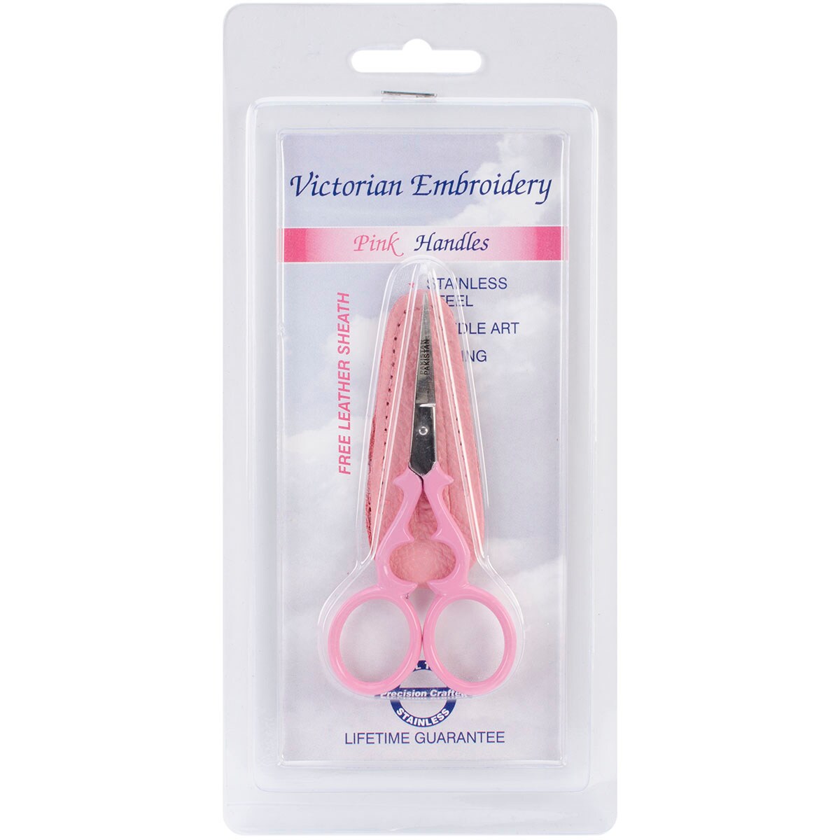 Tool Tron Victorian Scissors 3.5&#x22;-Pink W/Leather Sheath