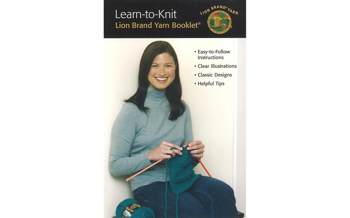 Leisure Arts Learn To Knit Lion Brand Yarn Knitting Book