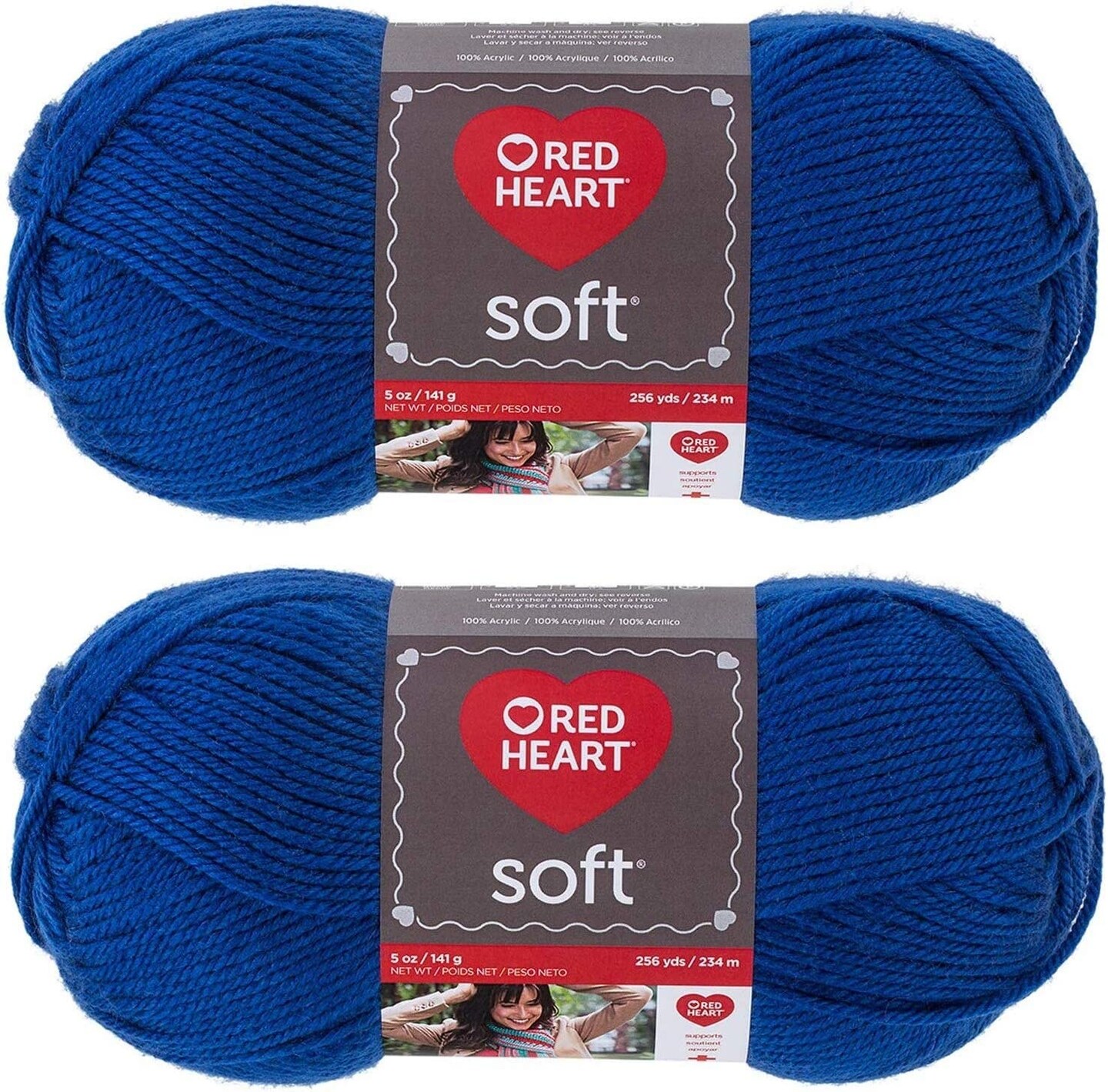 (Pack of 2) Red Heart Soft Yarn-Royal Blue