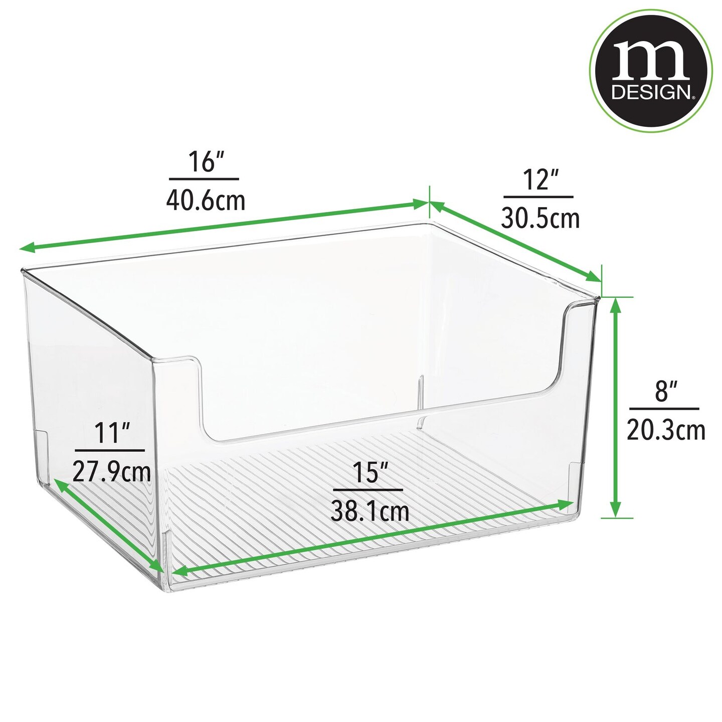 mDesign Plastic Open Front Wide Toy Organizer Bin, 4 Pack + 24 Labels - Clear