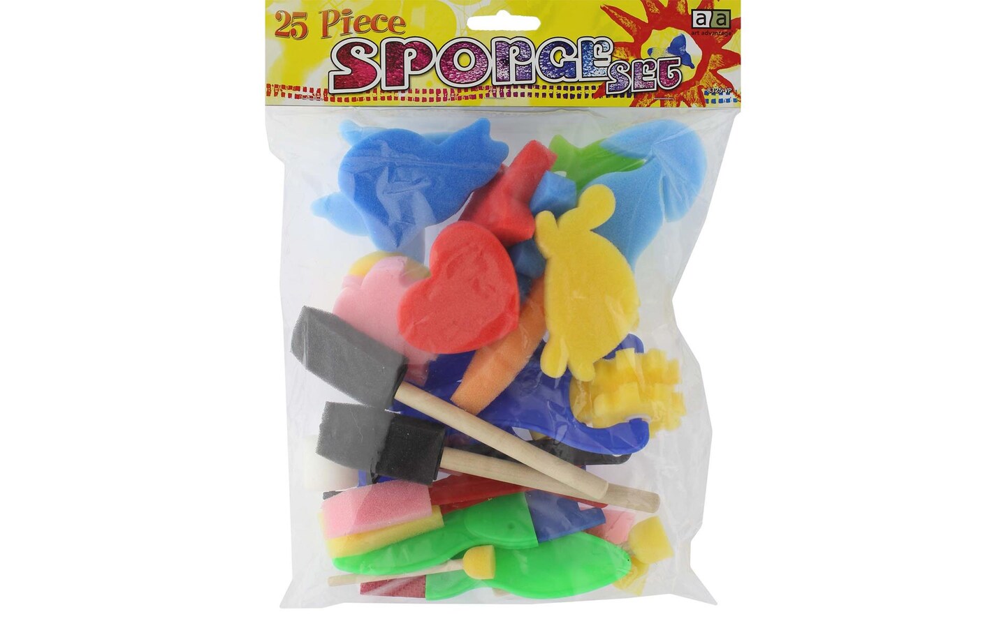 Art Advantage Sponge Shapes, Rollers,Brushes 25pc