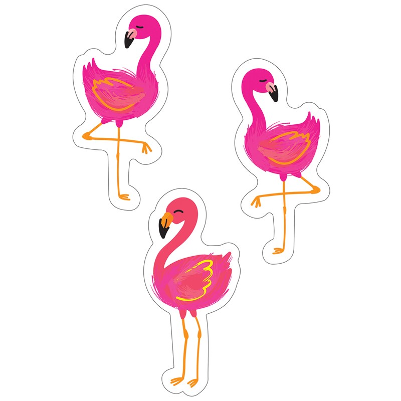 Simply Stylish Tropical Flamingos Cut-Outs, Pack Of 36