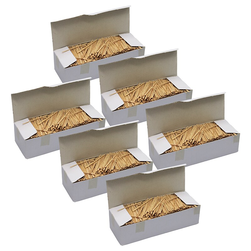 Natural Toothpicks, Flat, 2.25&#x22;, 2500 Per Pack, 6 Packs