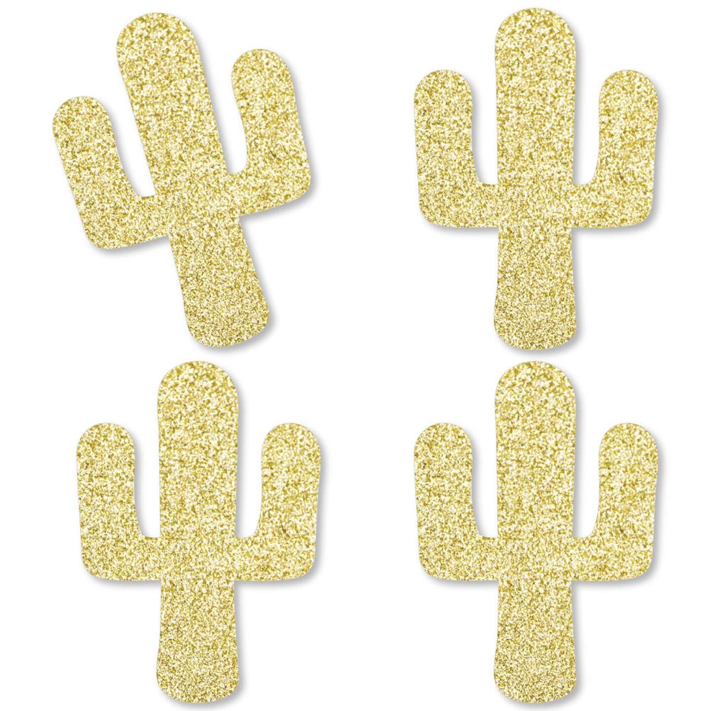 Big Dot of Happiness Gold Glitter Cactus - No-Mess Real Gold Glitter ...