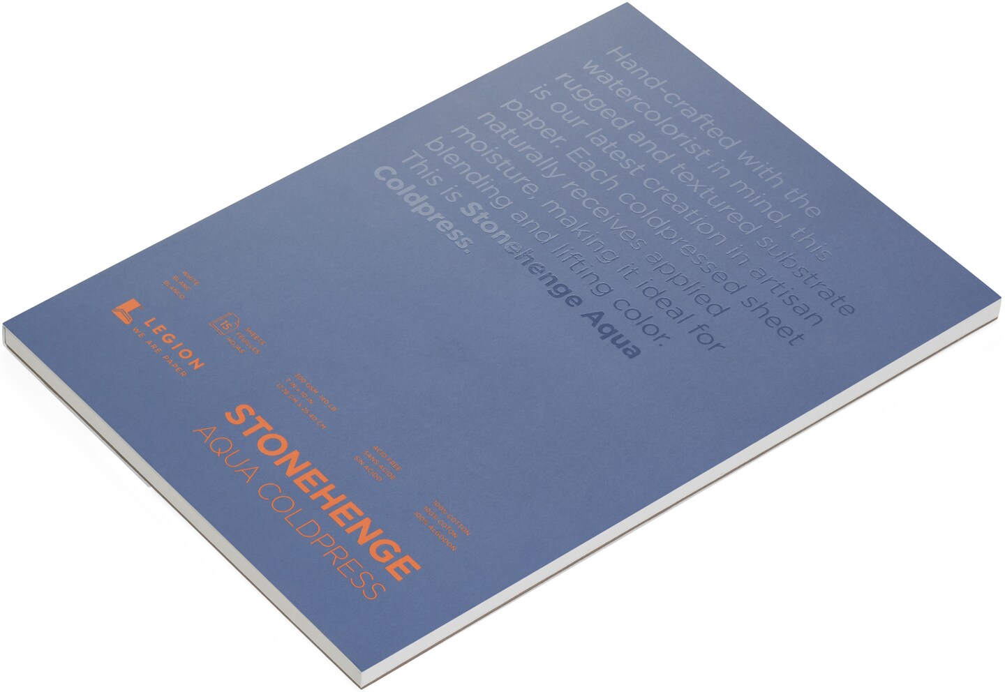 Stonehenge Aqua Block Coldpress Pad 7"X10" 15 Sheets/Pkg-White 140lb