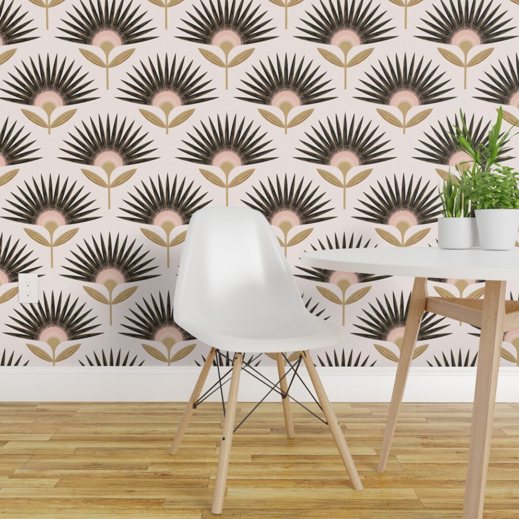 Peel & Stick Wallpaper 2FT Wide Neutral Geometric Custom Removable