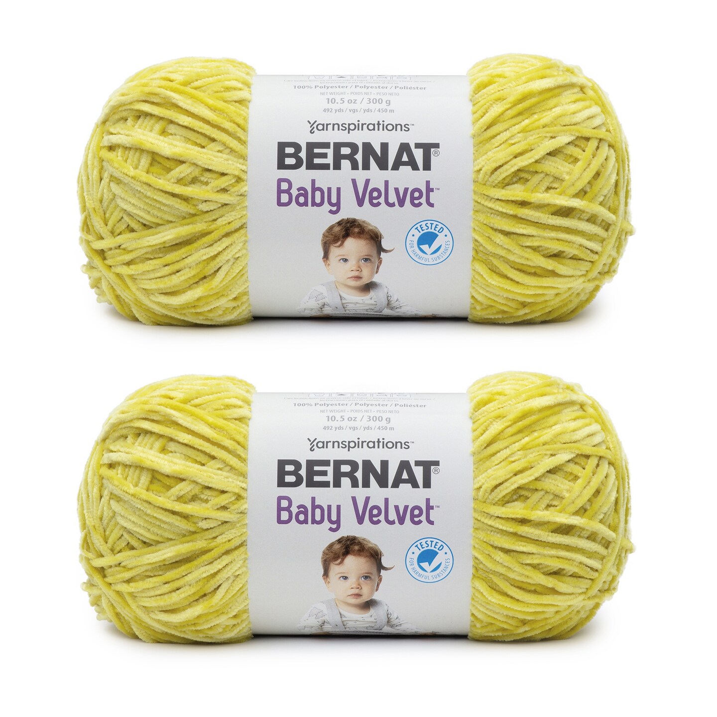 Bernat Medium Weight Polyester Velvet Baby Yarn 2 Bundle