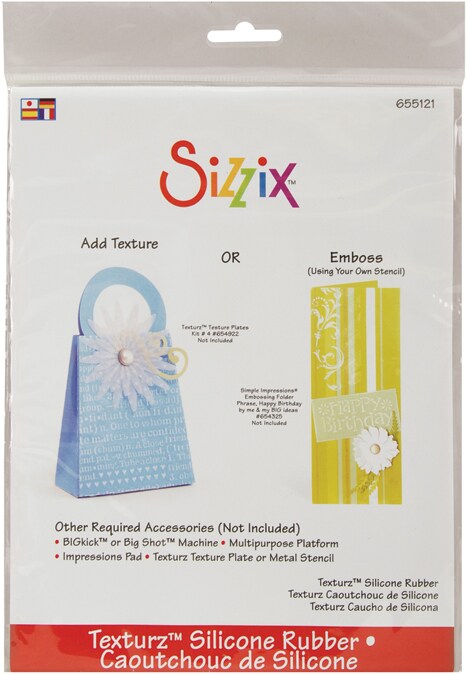 Sizzix BIGkick/Big Shot/Vagabond Texturz Silicone Rubber-7.875&#x22;X5.75&#x22;X.125&#x22;