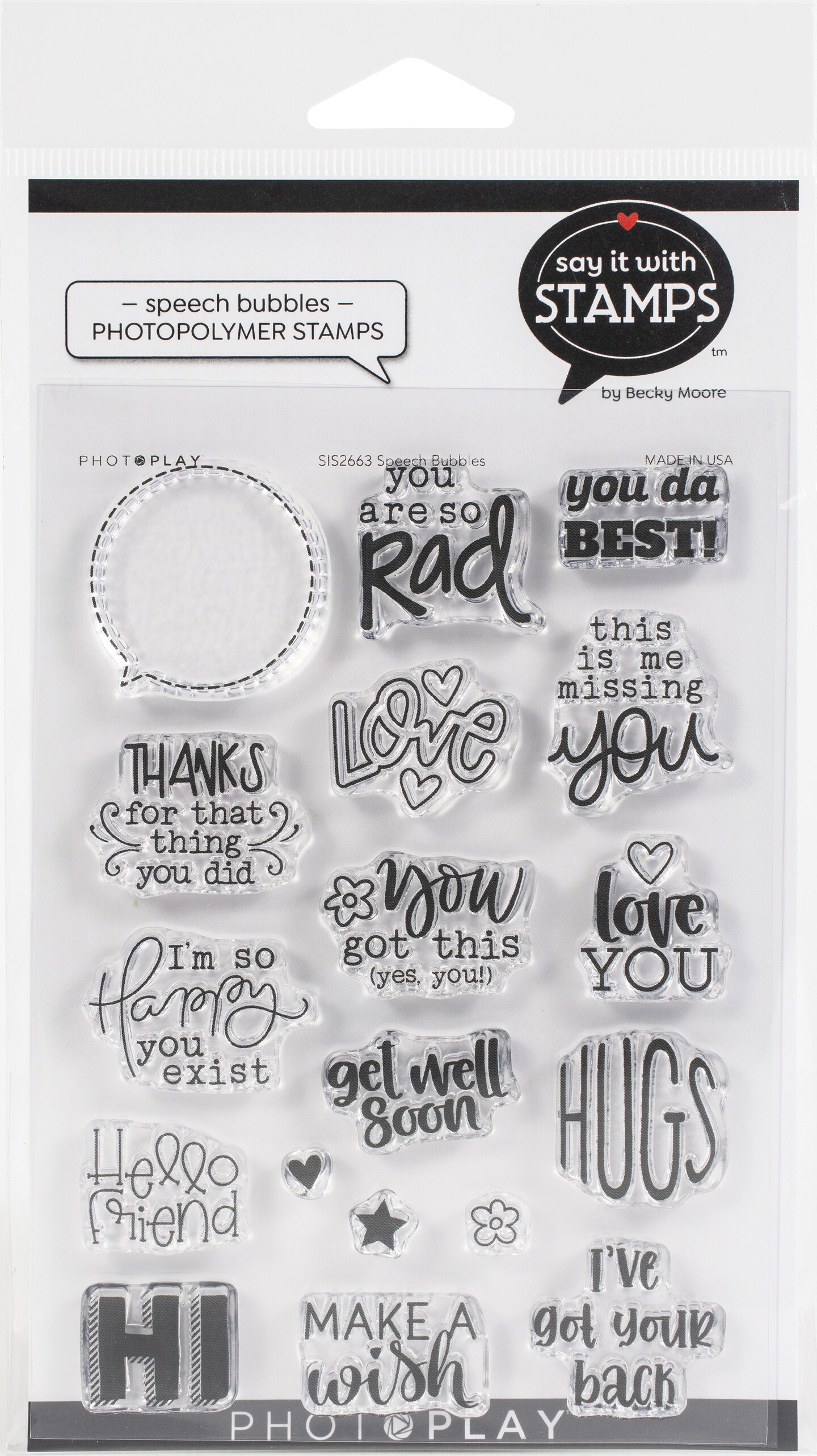 Photoplay Say It With Stamps Clear StampsSpeech Bubbles Michaels