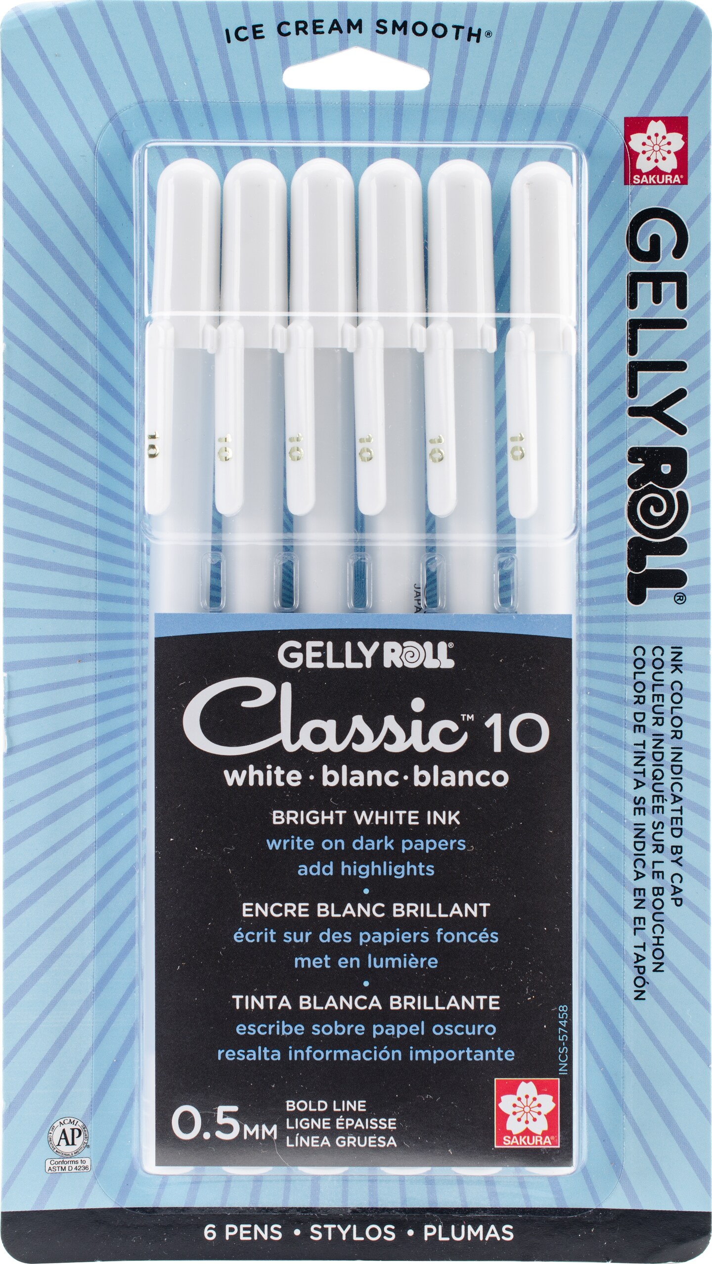 Gelly Roll Classic Bold Point Pens 6/Pkg-White