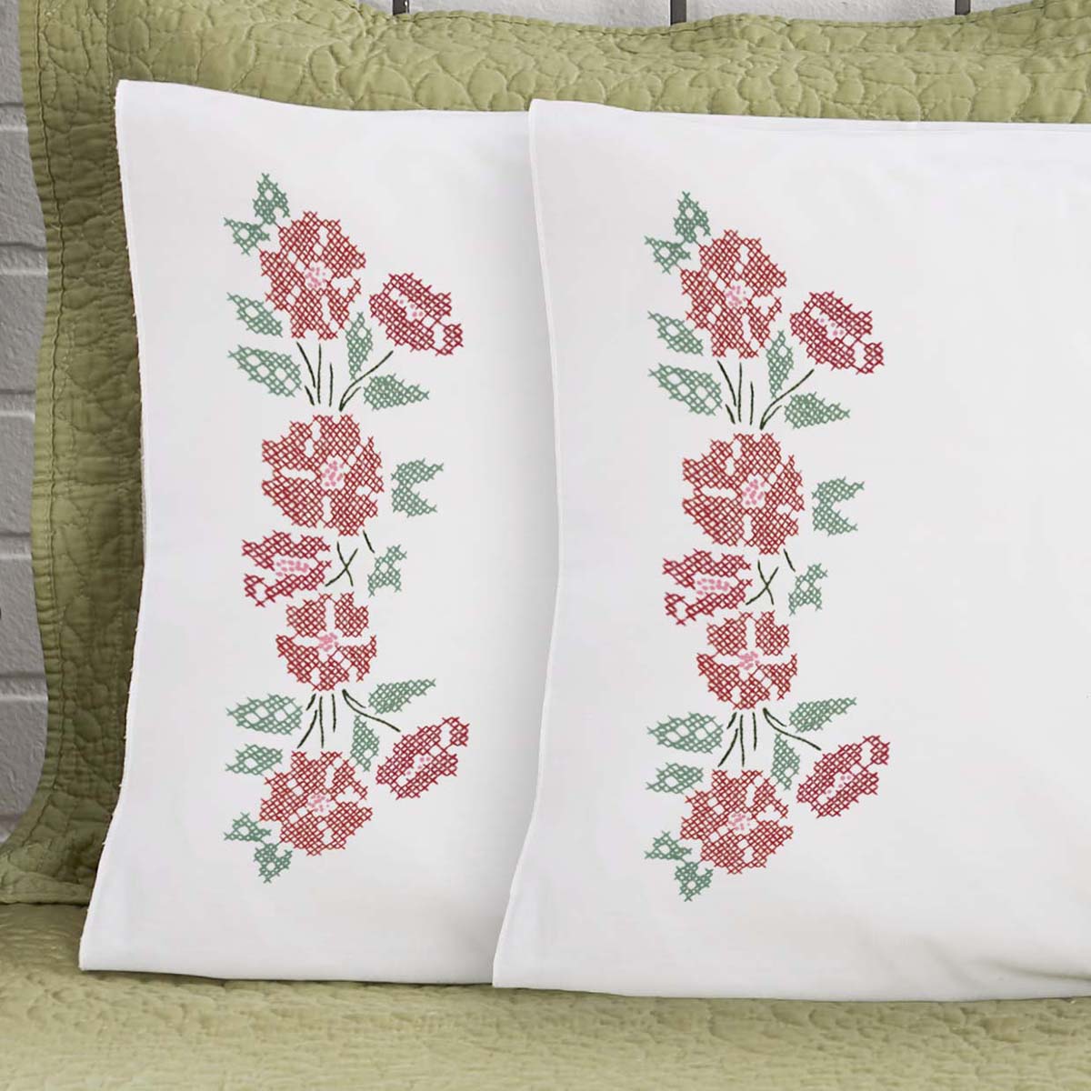 Herrschners Alice Pillowcase Pair Stamped Embroidery Michaels