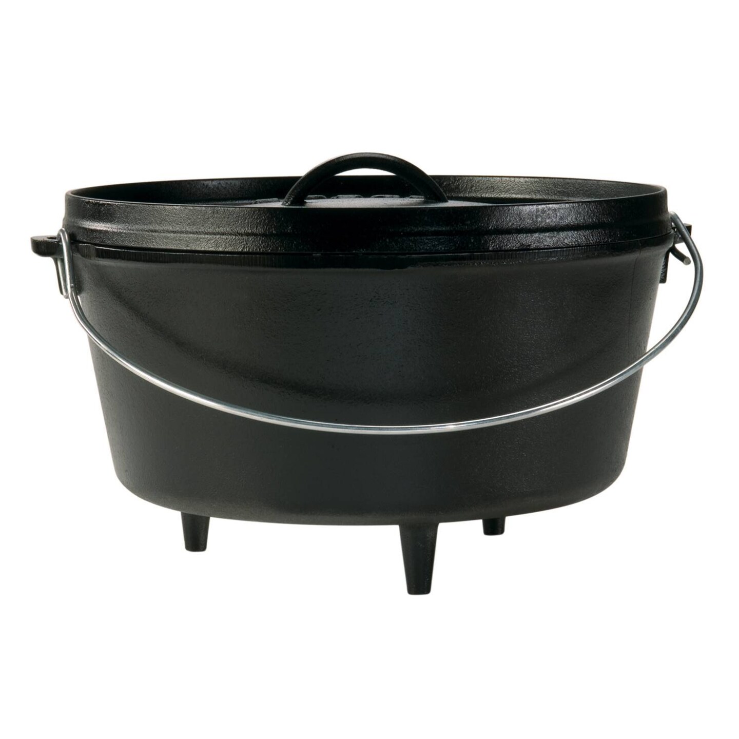 Lodge L14DCO3 Pre Seasoned Cast Iron Deep Camp Dutch Oven with Lid 10 Qt Size 14
