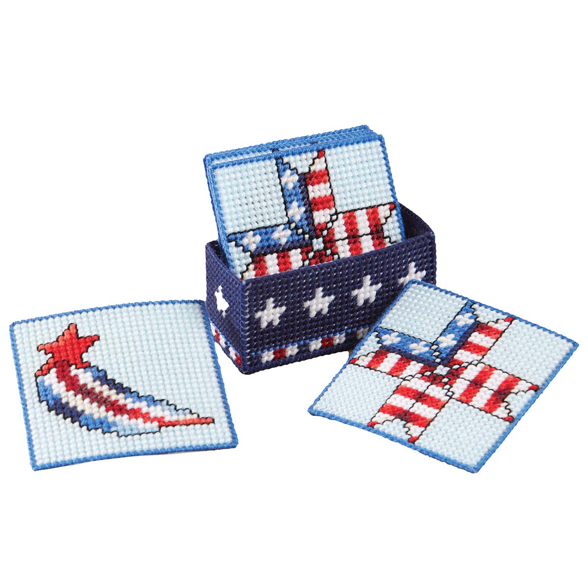 Herrschners Stars & Stripes Coasters Plastic Canvas Kit Michaels