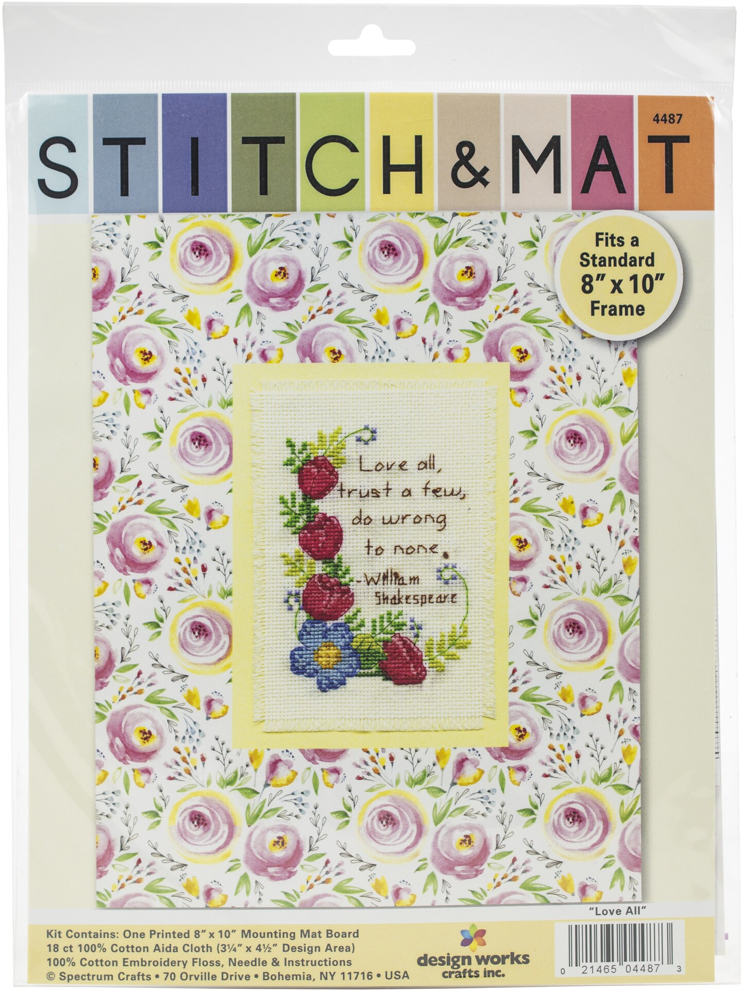 Design Works Stitch & Mat Counted Cross Stitch Kit 3"X4.5"Love All (18
