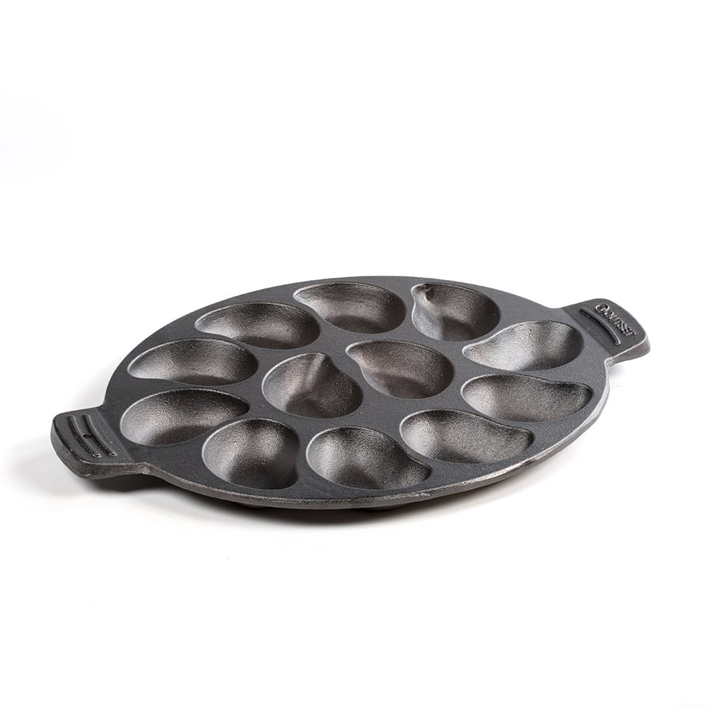 Pre-Seasoned Cast Iron 12 Oyster Grill Pan