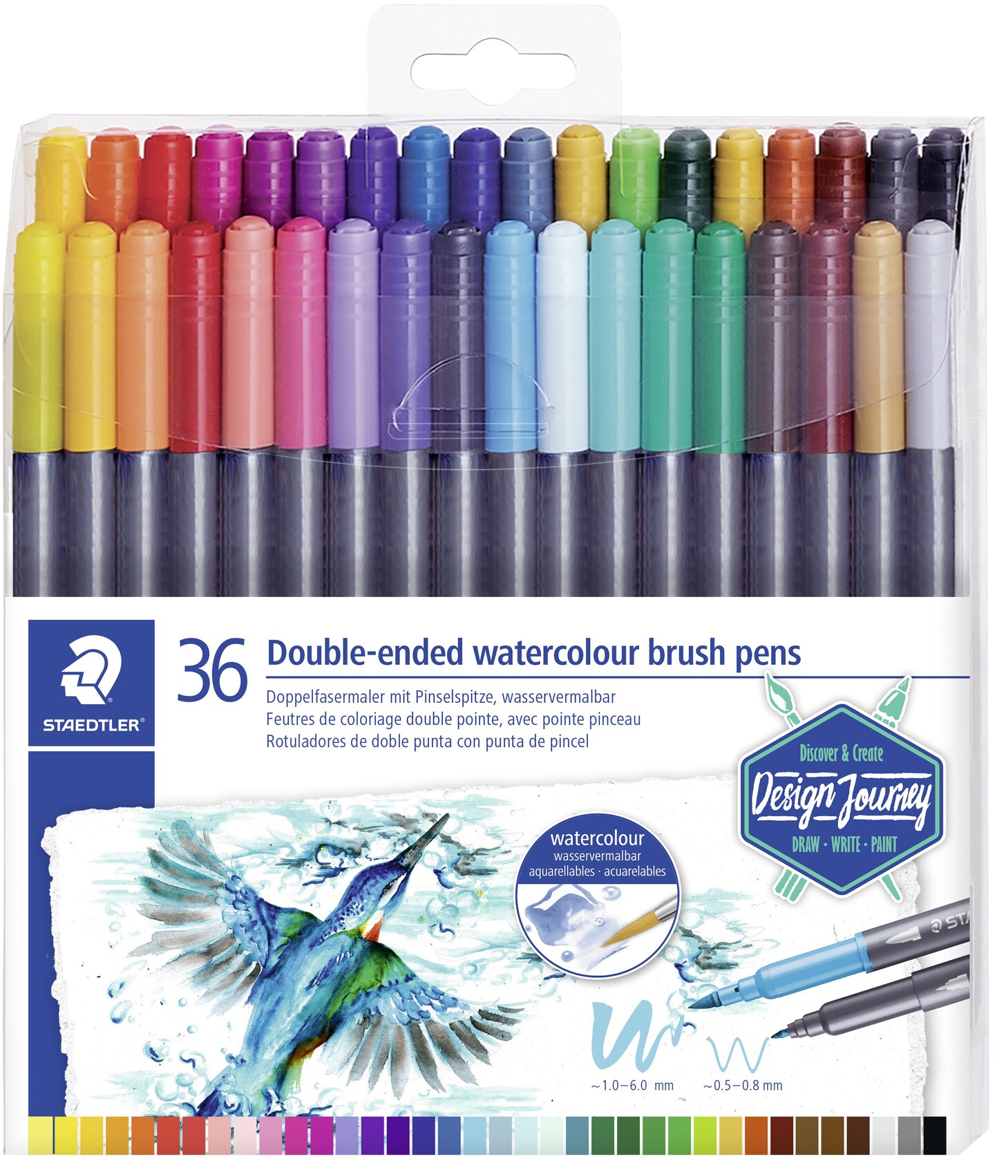 Staedtler Double-Ended Watercolour Brush Pens 36/Pkg | Michaels