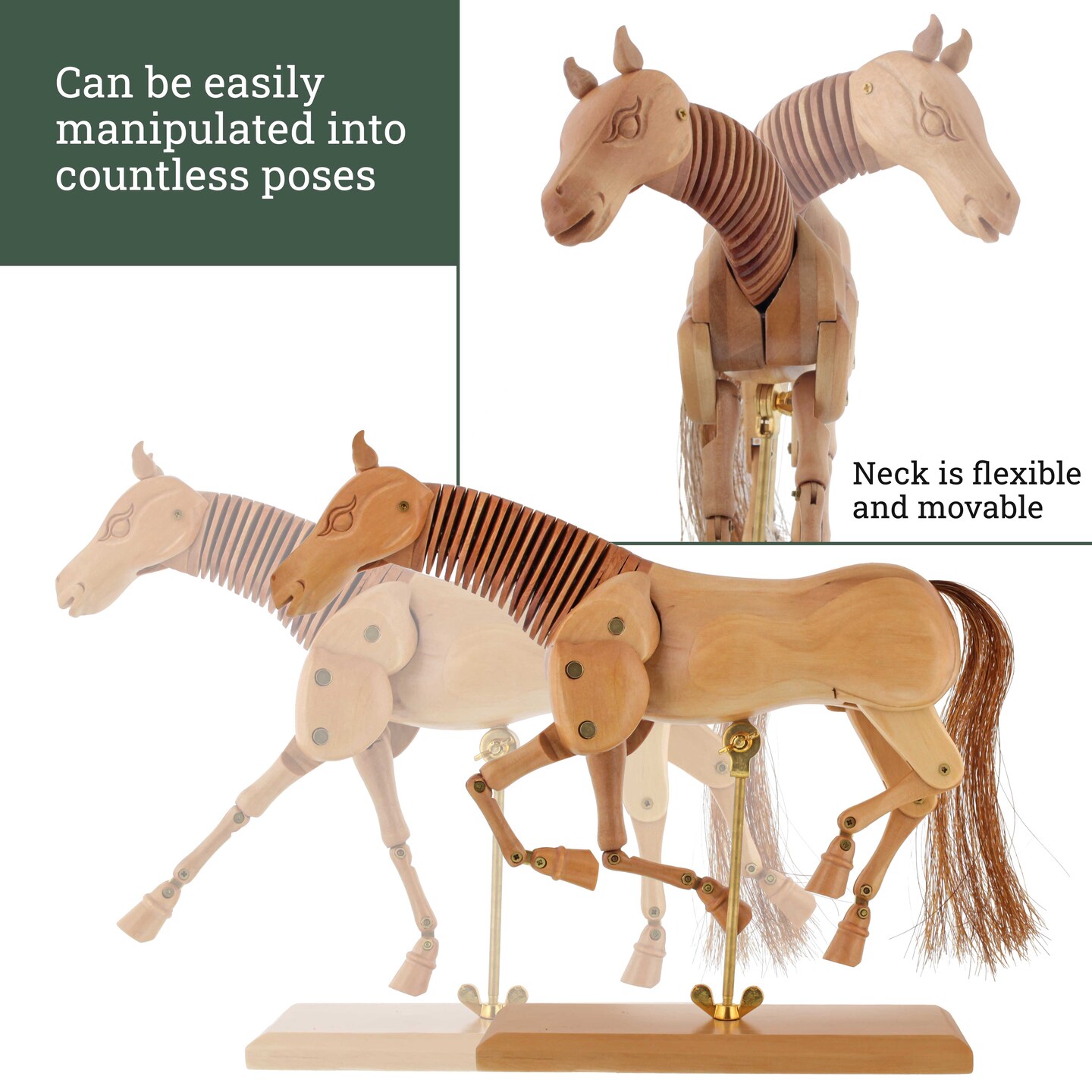 Wooden 16&#x22; Horse Artist Drawing Manikin Articulated Mannequin