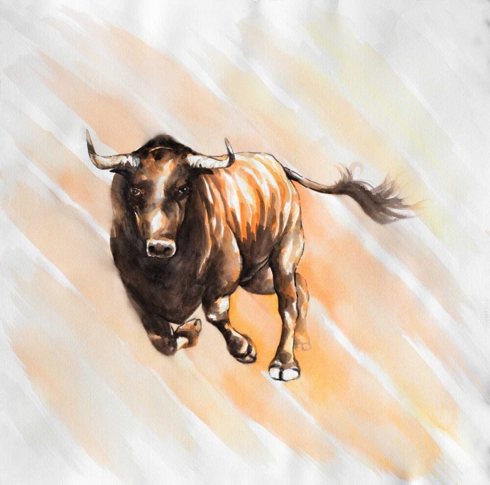 Bull Run in Watercolor Poster Print by Atelier B Art Studio - Item # VARPDXBEGANI311