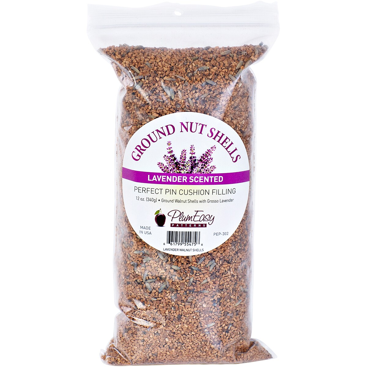PlumEasy Patterns Ground Walnut Shells For Pin Cushions-12oz Lavender Scented