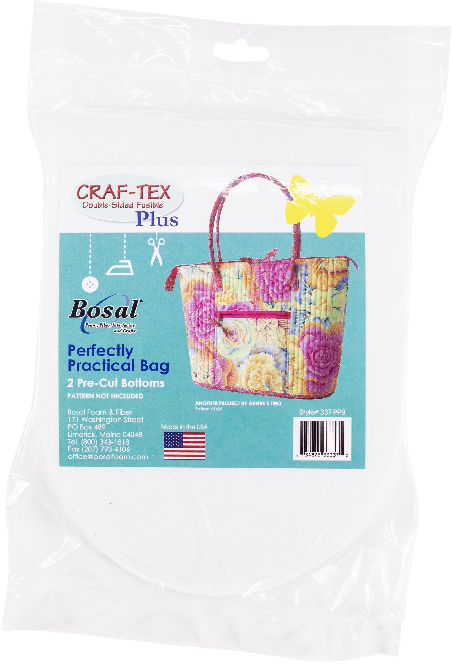 Bosal Craf-Tex Plus Double Sided Fusible Stabilizer-2 Pre-Cut Bottoms ...