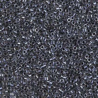 Miyuki Delica Bead 11/0, DB0925, Sparkling Charcoal Lined Crystal, 5 grams