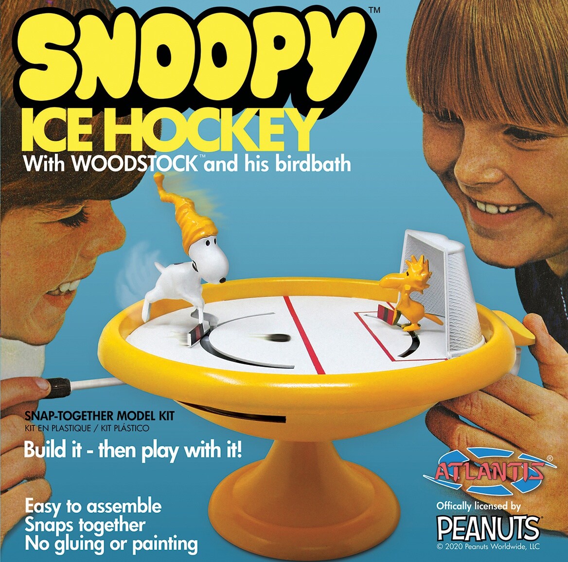 Atlantis Plastic Model Kit-Snoopy Ice Hockey Game With Woodstock