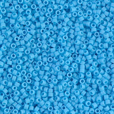 Miyuki Delica Bead 11/0, DB0755, Matte Opaque Turquoise Blue, 5 grams