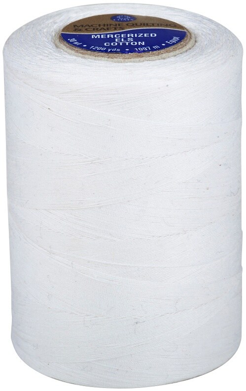 Coats Cotton Machine Quilting Solid Thread 1200yd-White