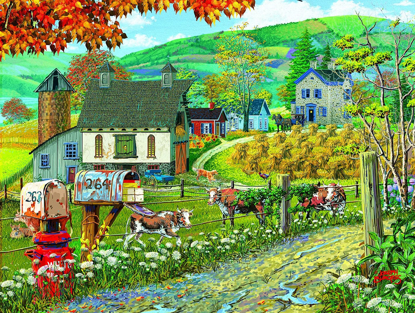 Sunsout Farm Lane 300 pc   Jigsaw Puzzle 38732