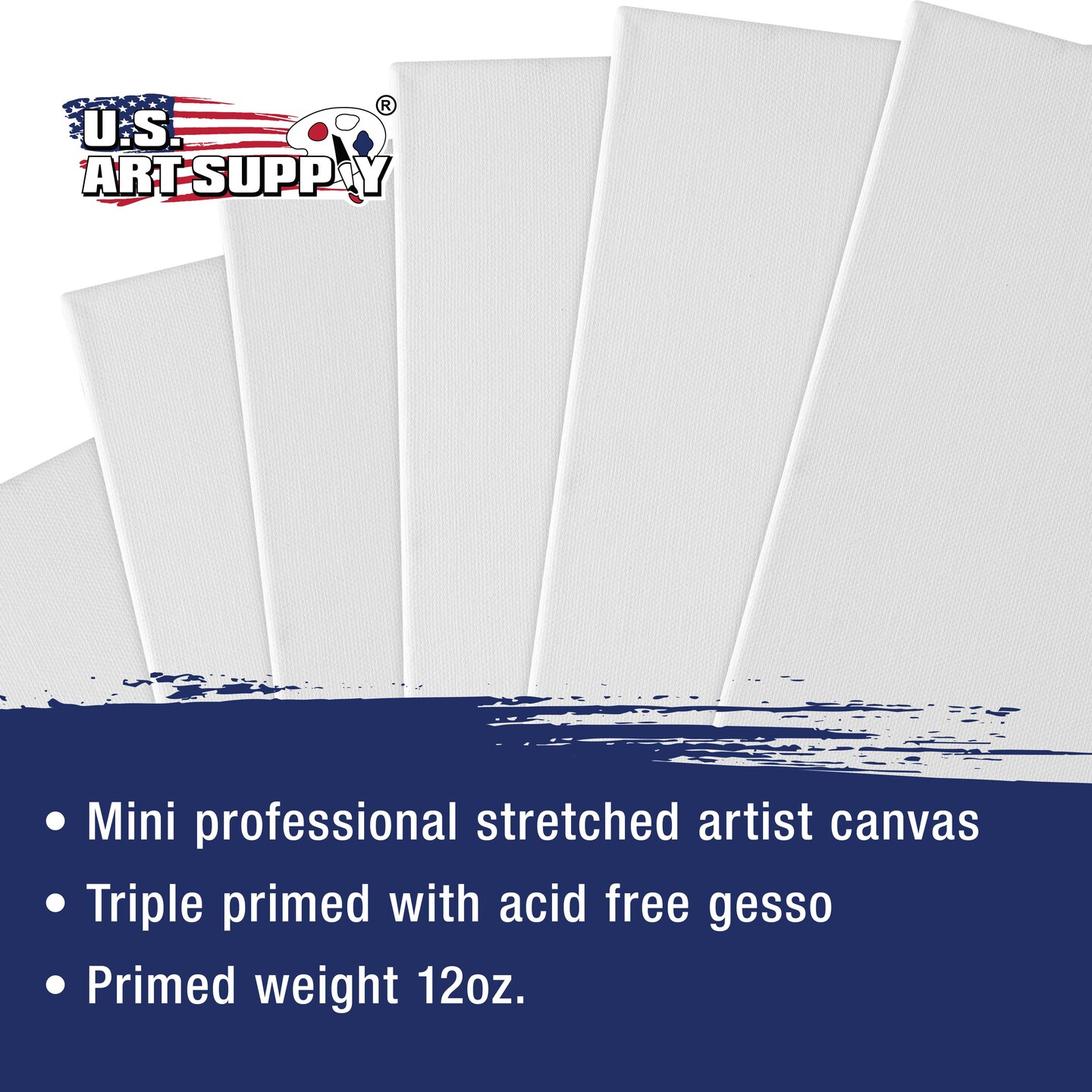 Mini Stretched Canvas 4&#x22; x 4&#x22; Squares White 24-Pack