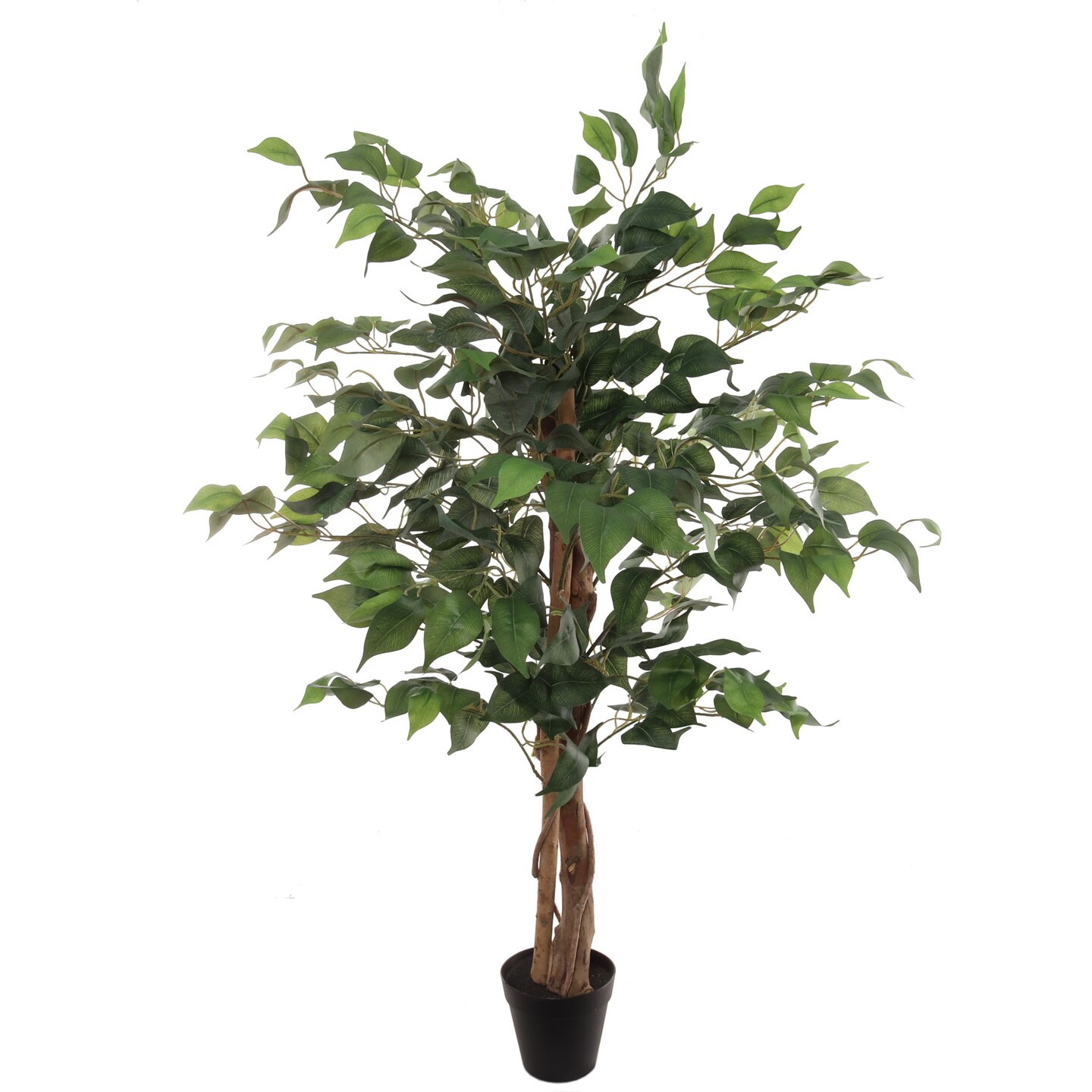 3ft Green Ficus Tree - 378 Silk Leaves in Black Pot, Lifelike Greenery, Indoor/Outdoor Decor - Perfect for Home, Office, and All-Season Display, Floral Home by Artificial Flowers