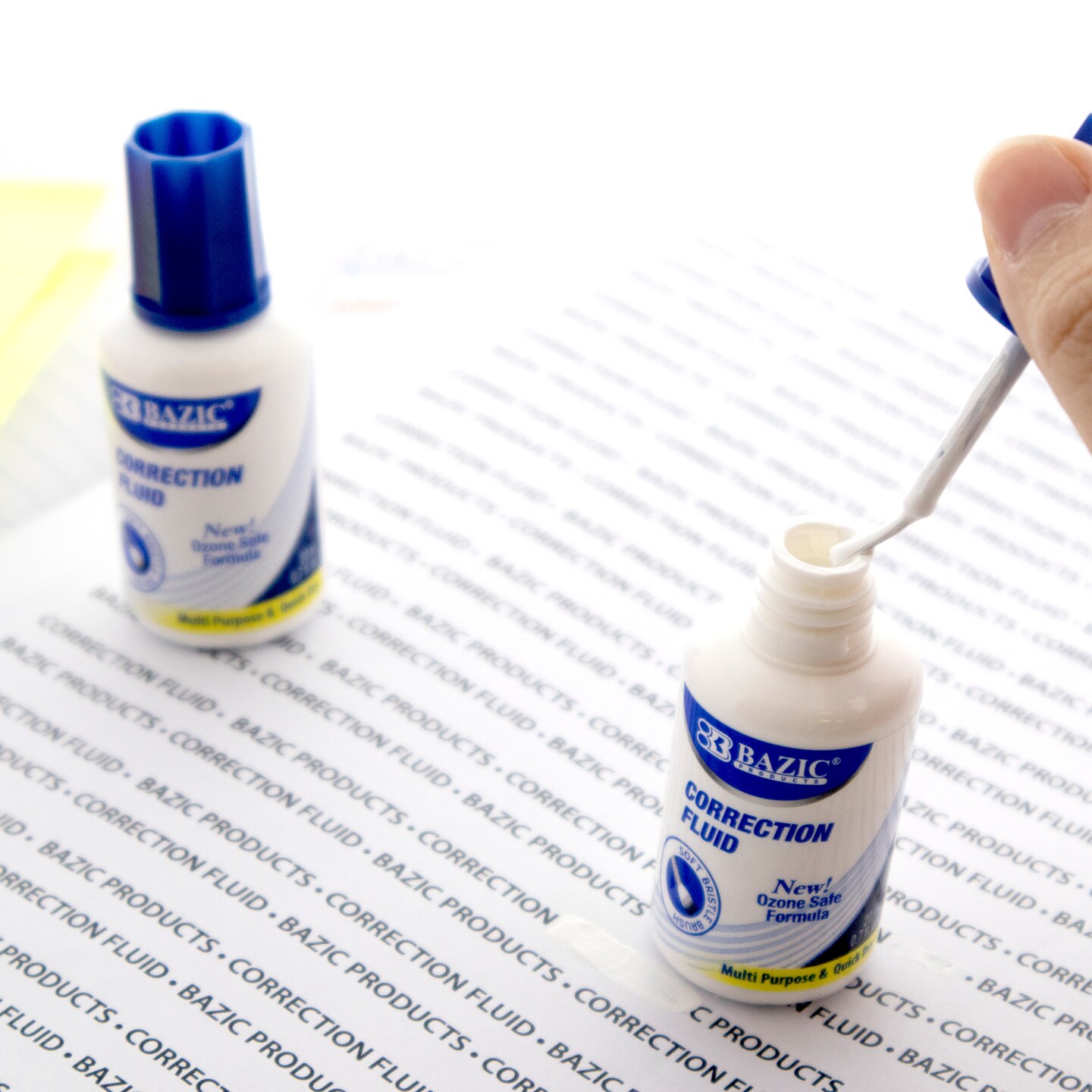 BAZIC Correction Pen &#x26; Correction Fluid, Metal Tip (2/Pack)