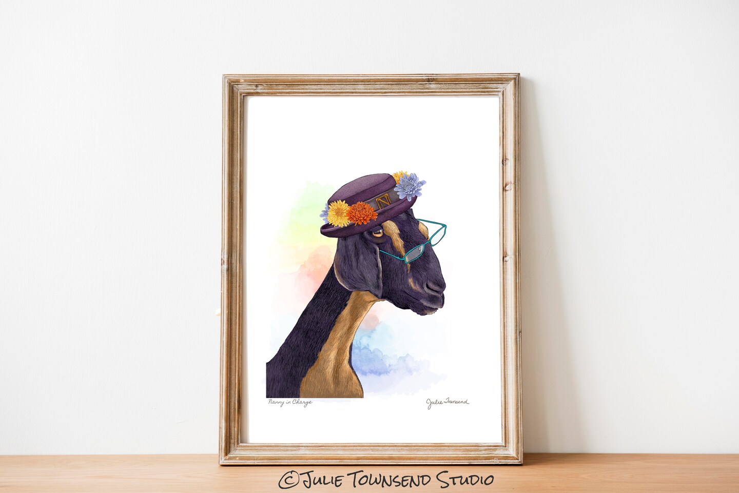 ART PRINT - NANNY IN CHARGE - A Whimsical Drawing of a Sweet Nanny