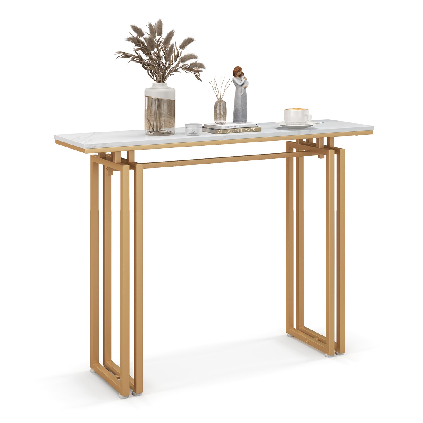 43.5 Inch Console Table With Heavy-duty Metal Frame-golden