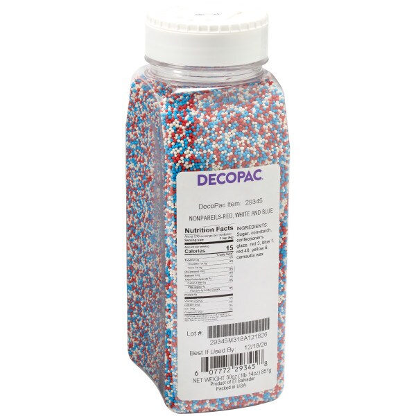 Red, White and Blue Nonpareils Sprinkles