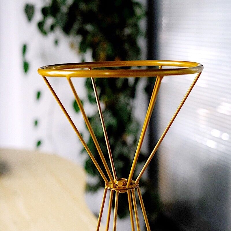 20-Inch Reversible Gold Geometric Metal Flower Stand Centerpiece