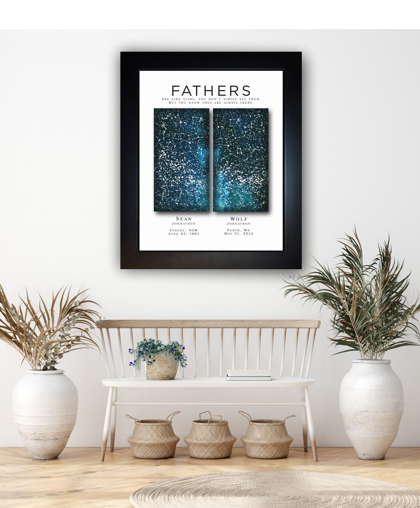 FRAMED Father Daughter Gift | Gifts cheapest for Him | Orion Constellation | Astronomy Art | Stargazer Galaxy Art Science Art | Father's Day Gift