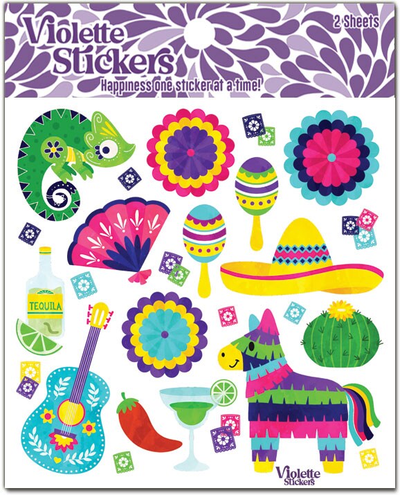 Crystal Cinco de Mayo Stickers - 3 Packages