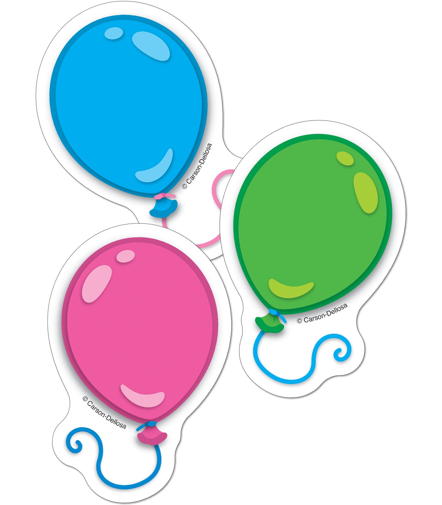 Carson Dellosa 36-Piece Balloon Cutouts, Colorful Cardstock Happy Birthday Bulletin Board Decorations for Party, Name Tags, Labels, and Classroom Decor