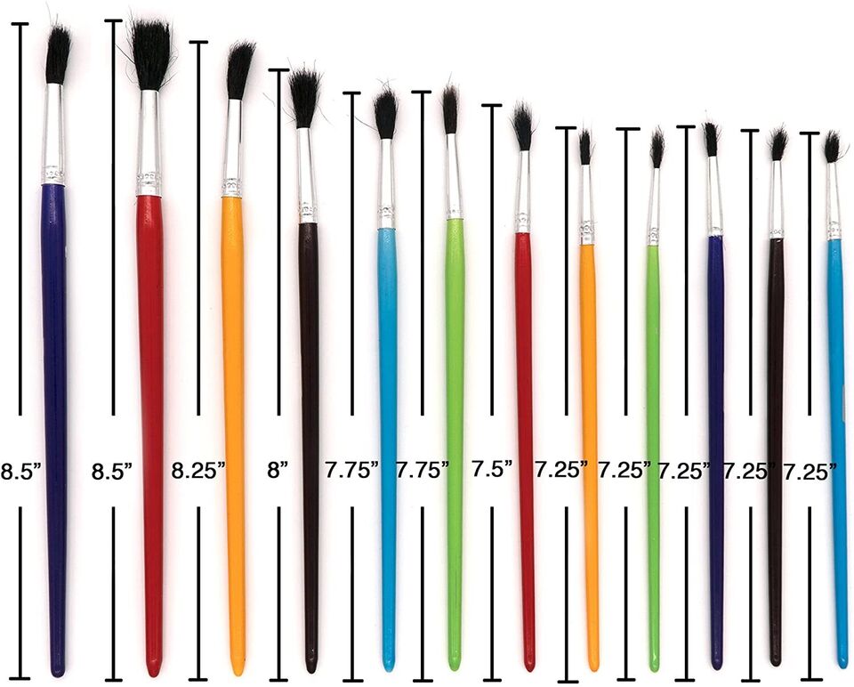 12-Piece Multi-Purpose Paint Brush Set for Artists